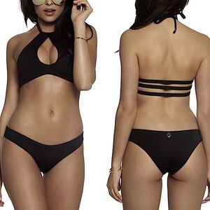 Rise City Swim Kylie Moderate Coverage Bikini Bottoms - Medium, Black